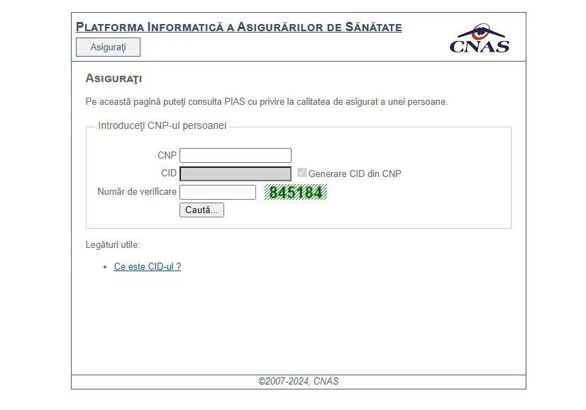 verificare asigurat la sanatate pe baza de cnp